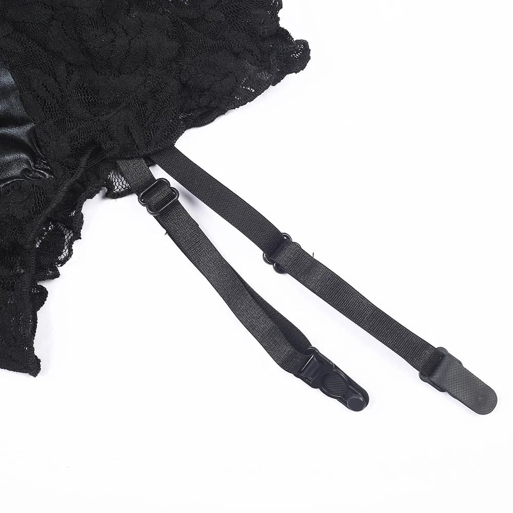 Women Sexy Lingerie Lace Top Garter Babydoll Sets