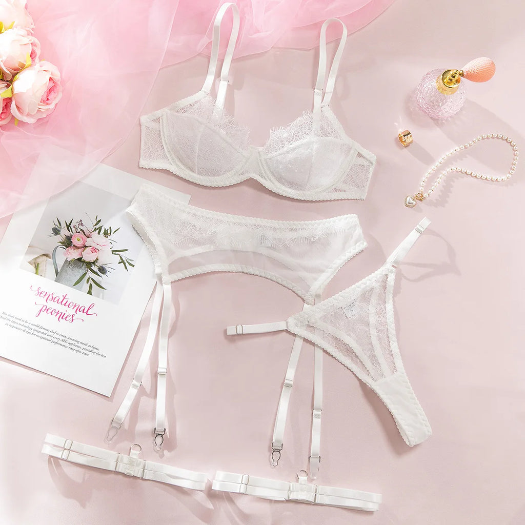 Elegant Lace 3-Piece Lingerie Set