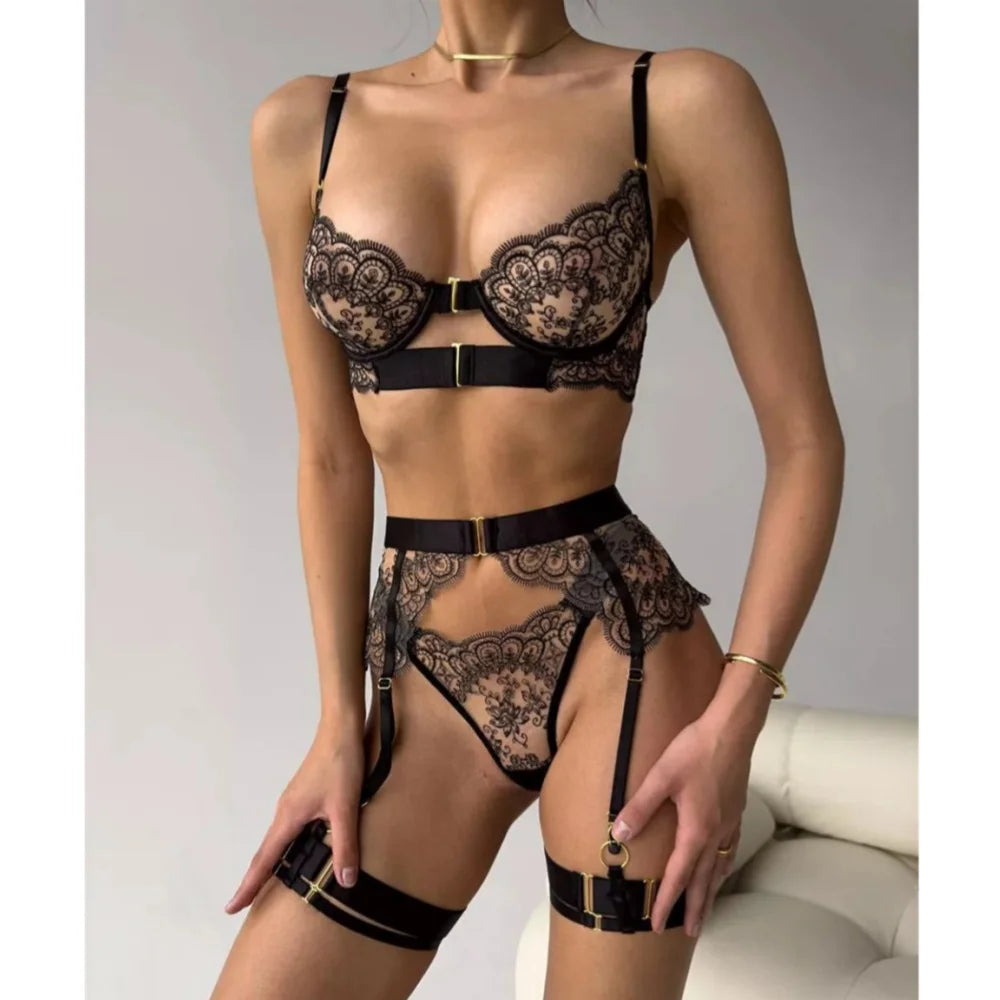Luxury Black Lace Lingerie Set
