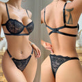Sexy Women’s Lingerie Set – Transparent Mesh Fairy Embroidery Bra & Brief Push Up Set