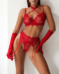 Sheer Lingerie Set – Halter Bra with Chest Harness Detail & Seductive Fit