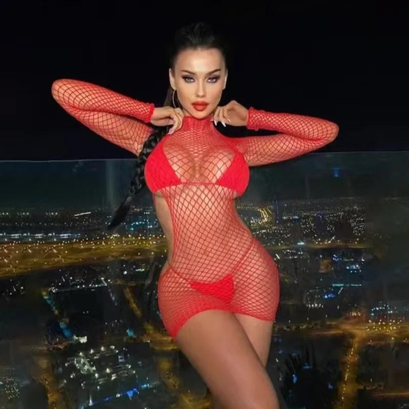 Sexy Women’s Babydoll Lingerie – Mesh Bodysuit Nightwear Dress