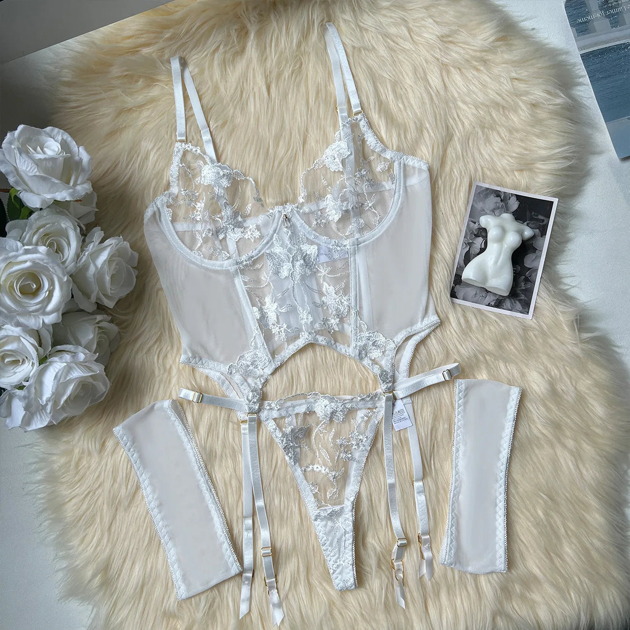 Sheer Lace Push-Up Lingerie Set