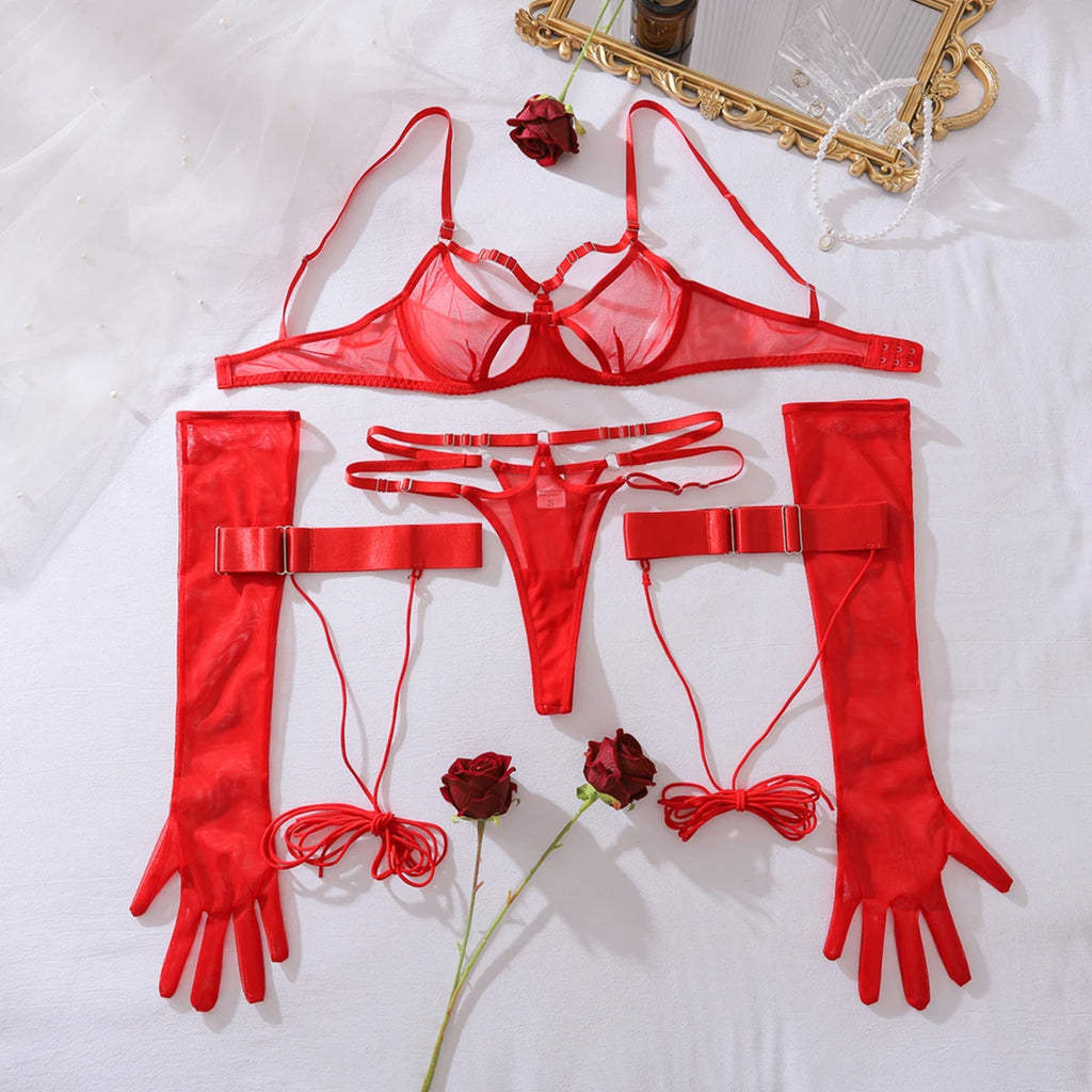 Harness Lingerie Set with Thigh Strap